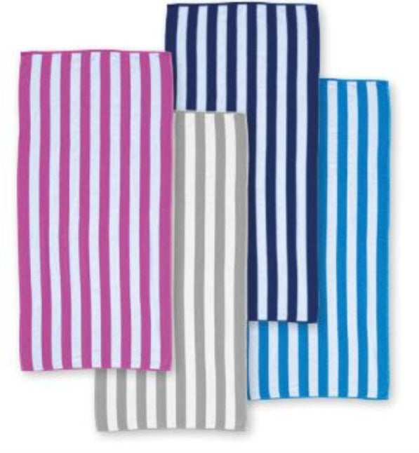Drap de plage rayé 90 x 170 cm – Microfibre coton & polyester