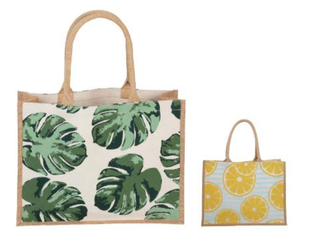Sac de plage à motifs tropicaux