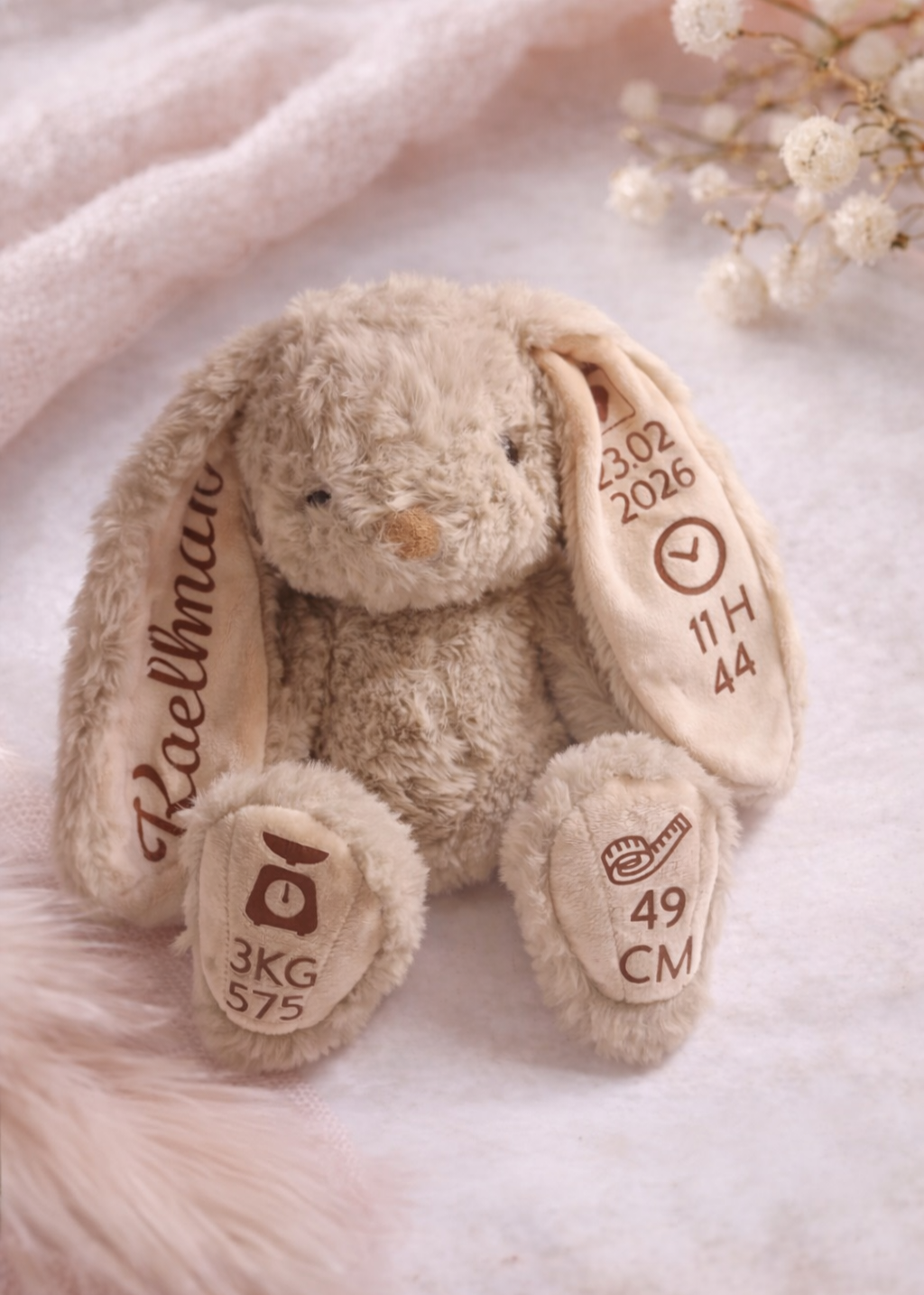 Doudou Lapin Souvenir de Naissance