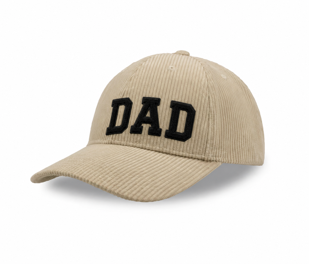 Casquette DAD en velours côtelé beige