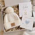 🎁 Coffret de naissance – Bonnet et cartes d’annonce