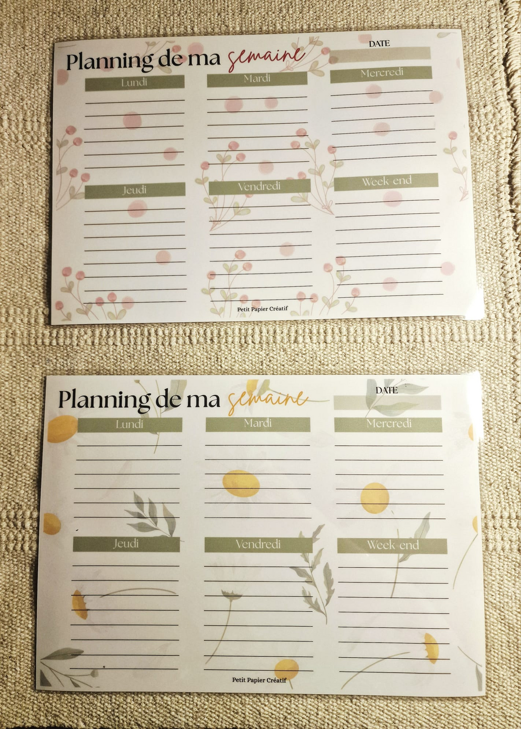 Planning de la semaine