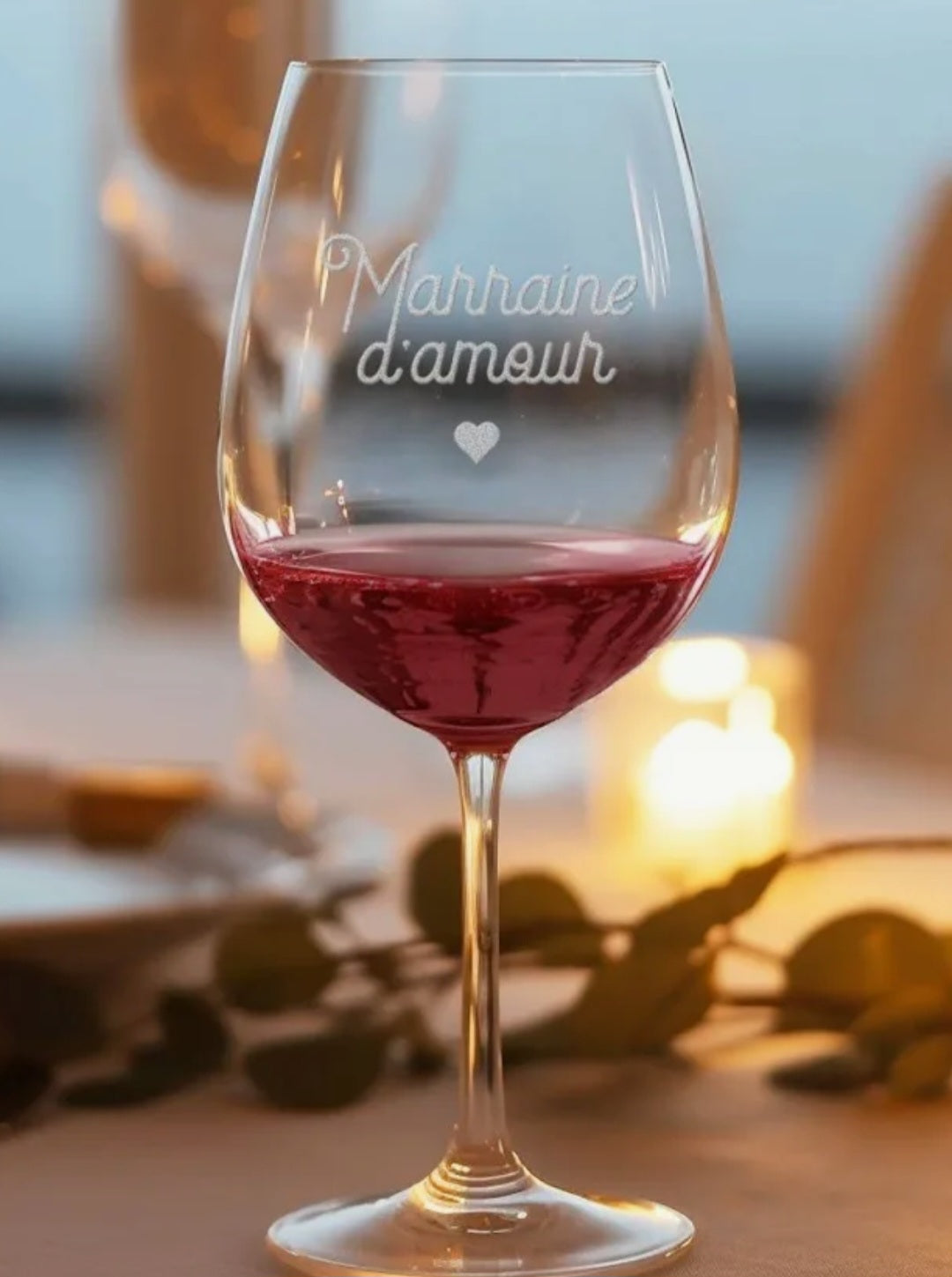 Verre à vin gravé – Parrain / Marraine d’amour
